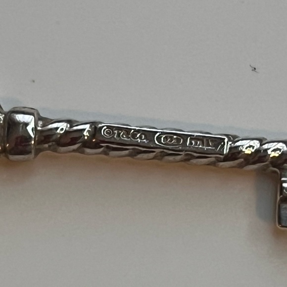 Tiffany & Co Sterling Silver Twisted Rope Heart Key Charm Pendant - Picture 2 of 4